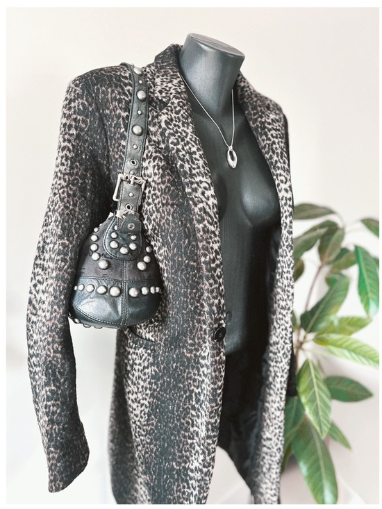 Vintage Jackets & Blazers - Vintage | Black Leopard Print Jacket | Y2K Chic Blazer Jacket